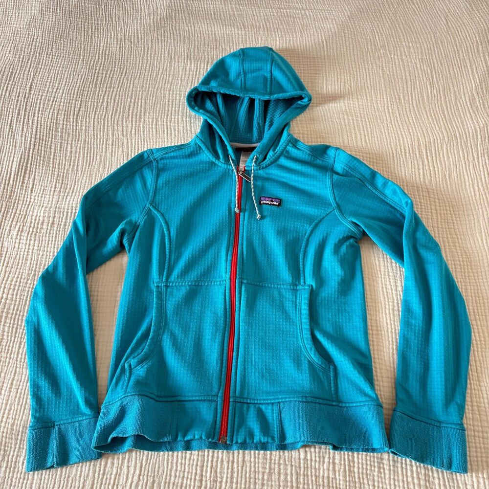 PATAGONIA Polar Tec Grid Full Zip Teal Hoodie Womens Size Medium
